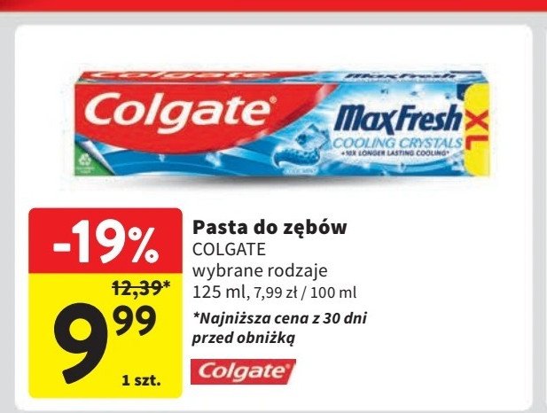 Pasta do zębów cooling crystals Colgate max fresh promocja