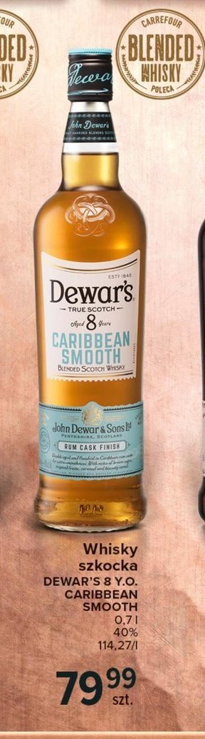 Whisky Dewar's 8 yo carribean promocja