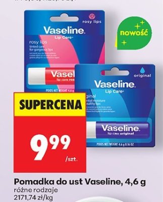 Pomadka do ust Vaseline, 4,6 g promocja w Biedronka