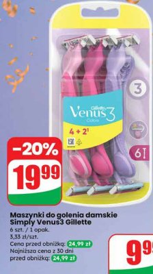 Maszynki do golenia damskie Simply Venus3 Gillette promocja w Dino