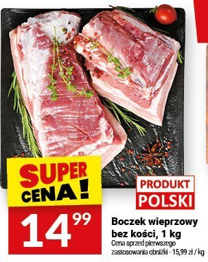 Boczek wieprzowy bez kości, 1 kg promocja w Twój Market