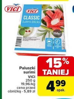 Paluszki surimi Vici Classic Krabowe promocja w Carrefour