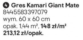 Gres Kamari Giant Mate promocja w Castorama