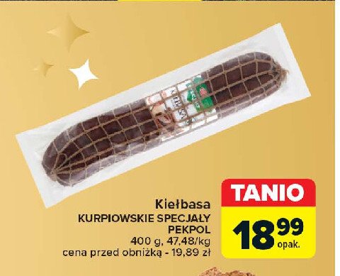 Kiełbasa Pekpol kurpiowskie specjały promocja w Carrefour