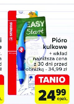 Pióro kulkowe easy start niebieskie dla leworęcznych Stabilo promocja