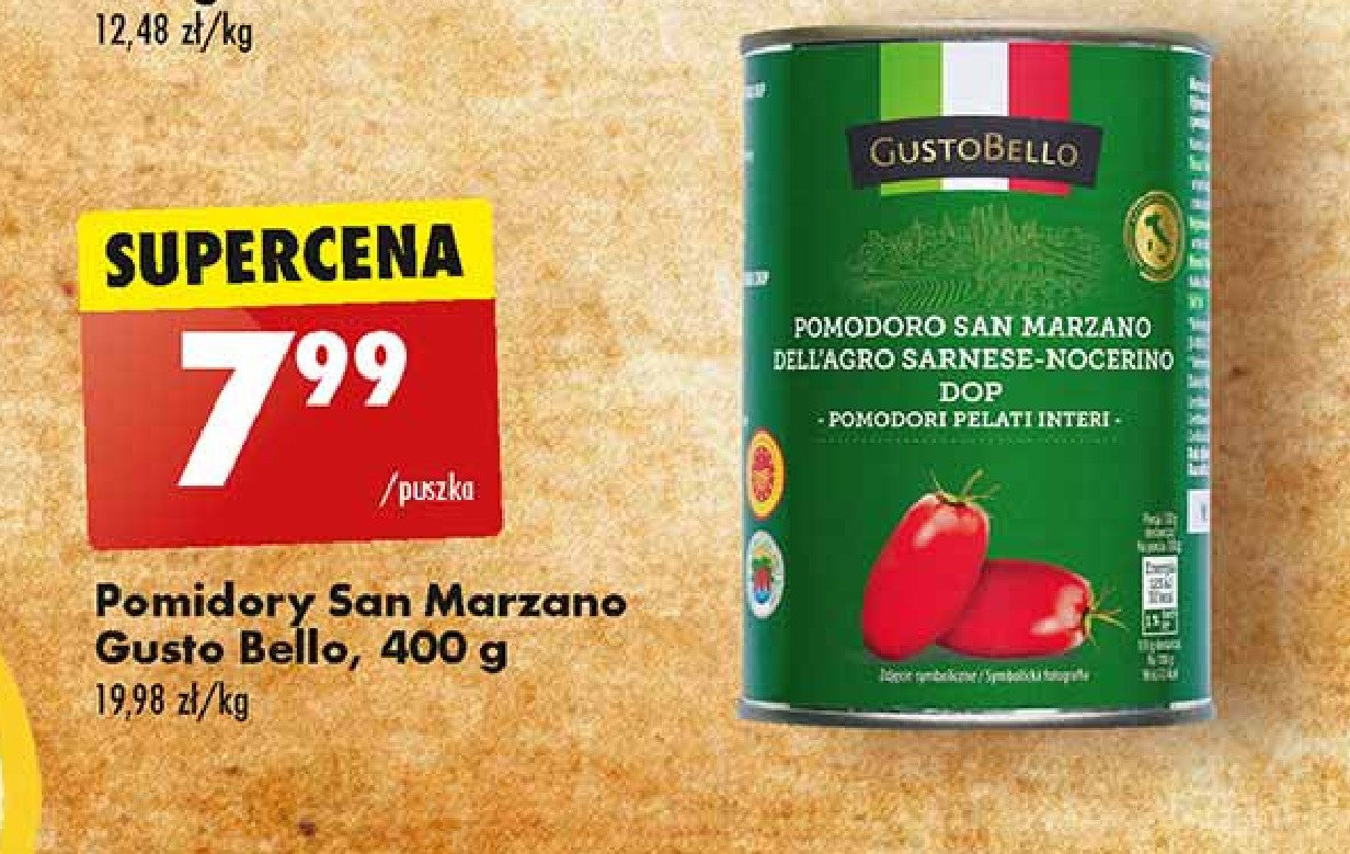 Pomidory san marzano Gustobello promocja w Biedronka