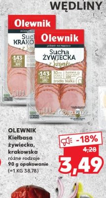 Kiełbasa krakowska sucha Olewnik promocja