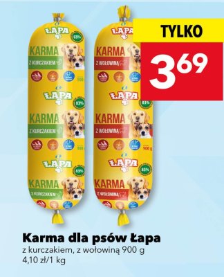 Karma dla psów Łapa z kurczakiem, z wołowiną promocja w LEWIATAN