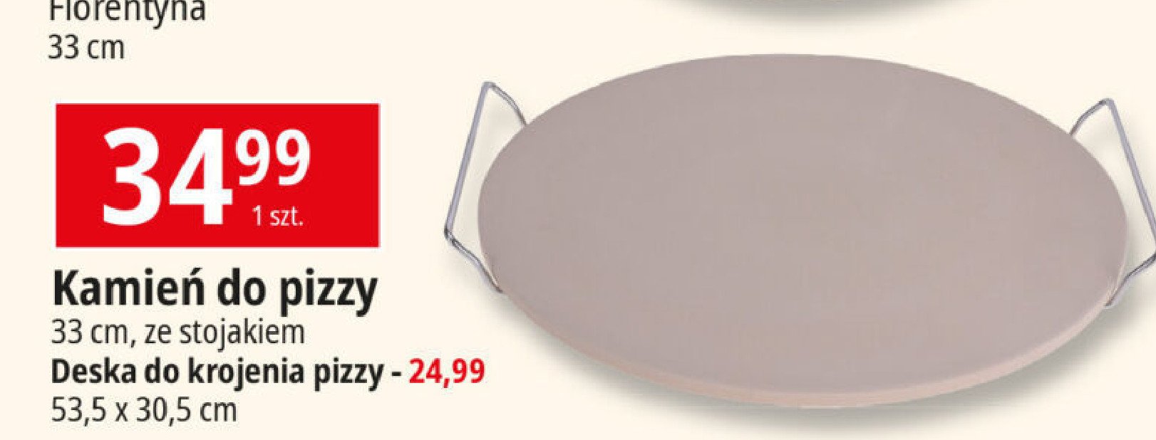 Kamień do pizzy ze stojakiem 33 cm promocja
