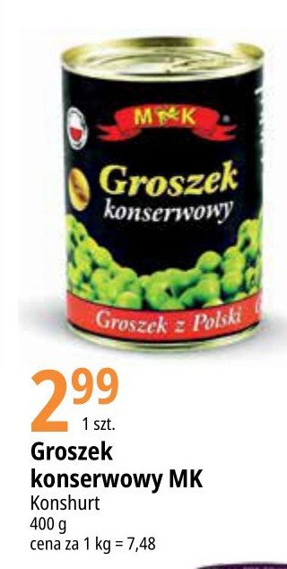 Groszek konserwowy M&k promocja
