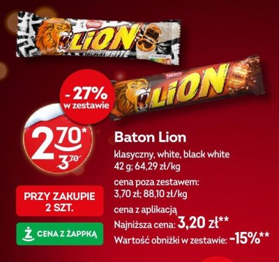 Baton Lion black white promocja w Żabka