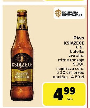 Piwo Książęce złote pszeniczne promocja w Carrefour Market