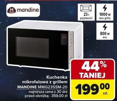 Kuchenka mikrofalowa z grillem MMG23SSM-20 Mandine promocja w Carrefour