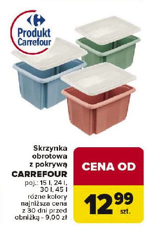 Skrzynka obrotowa z pokrywką 45 l Carrefour promocja w Carrefour