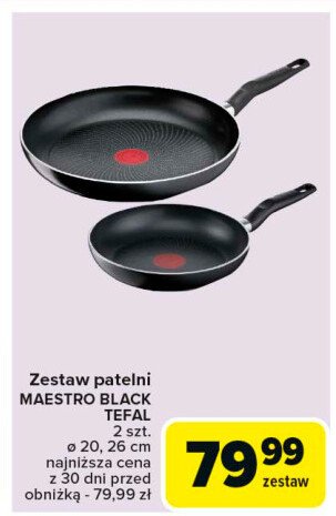 Komplet patelni maestro black 20 + 26 cm Tefal promocja