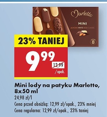 Lody mini Marletto promocja w Biedronka