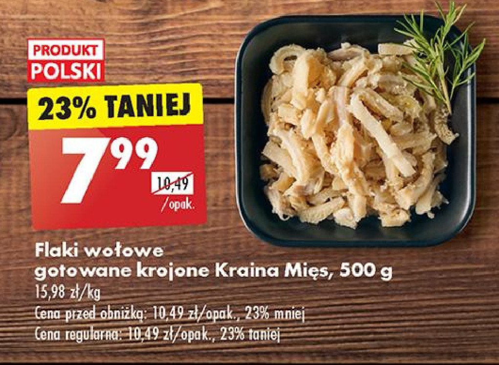 Flaki wołowe gotowane krojone Kraina mięs promocja