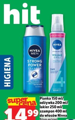 Pianka 150 ml/odżywka 200 ml/lakier 250 ml/szampon 400 ml do włosów Nivea promocja w TOPAZ