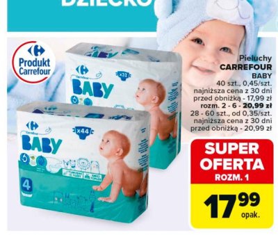 Pieluchy dla dzieci junior Carrefour baby promocja