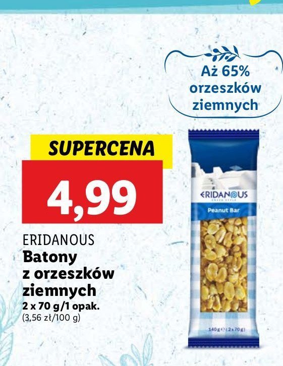 Batony z orzeszków ziemnych Eridanous promocja