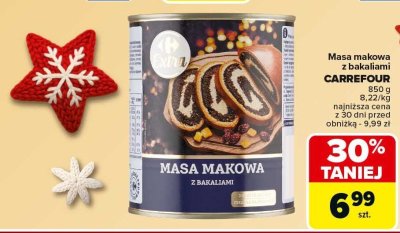 Masa makowa z bakaliami CARREFOUR 850g promocja w Carrefour