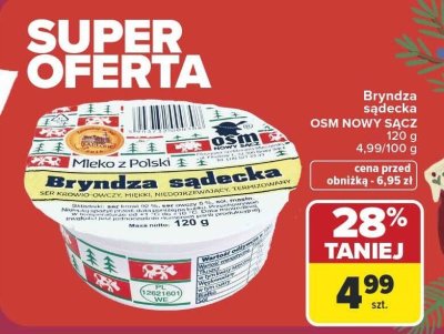 Bryndza sądecka OSM NOWY SĄCZ promocja w Carrefour Market