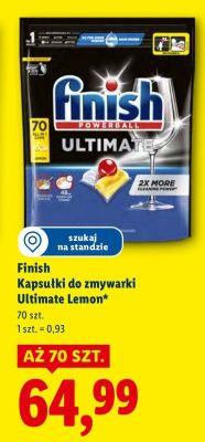 Kapsułki do zmywarki Finish Ultimate Plus Lemon promocja w Lidl