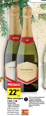 Wino musujące Cava Monistrol Semi Seco białe półsłodkie promocja w Intermarche