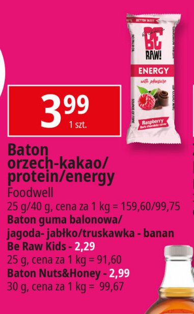 Baton energy raspberry Be raw! promocja