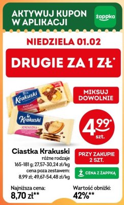 Ciastka Krakuski różne rodzaje promocja w Żabka