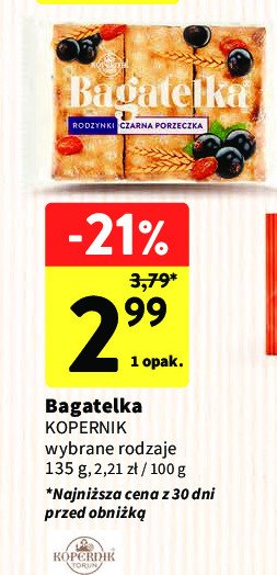 Ciastka czarna porzeczka BAGATELKA promocja