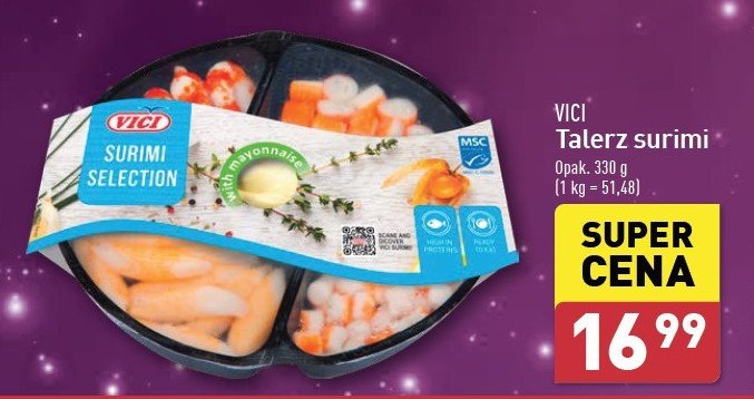 Talerz surimi Vici promocja w Aldi