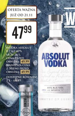 Wódka Absolut promocja w Dino