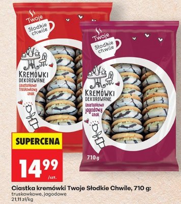 Ciastka Ciastka kremówki Twoje Słodkie Chwile, 710 g: truskawkowe, jagodowe promocja w Biedronka