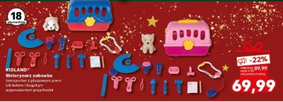 Weterynarz zabawka KIDLAND transporter z pluszowym psem lub kotem i bogatym wyposażeniem przychodní promocja w Kaufland