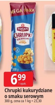 Chrupki kukurydziane o smaku serowym Tokapi promocja w Leclerc