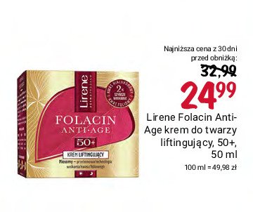 Krem do twarzy 50+ Lirene folacin anti-age promocja