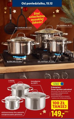 Zestaw 3 garnków z pokrywkami Ø ok. 24 cm, 20 cm i 16 cm promocja w Lidl