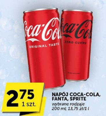 Napój COCA-COLA, FANTA, SPRITE promocja w ABC
