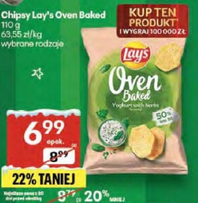 Chipsy Lay's Oven Baked różne rodzaje promocja w Delikatesy Centrum
