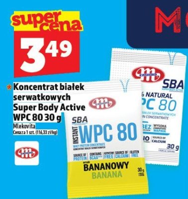 Koncentrat białek serwatkowych Super Body Active WPC 80 30 g SBA Mlekovita promocja w TOPAZ