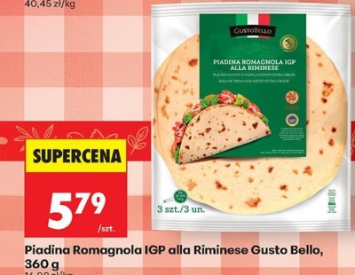 Piadina Romagnola IGP alla Riminese Gusto Bello, 360 g promocja w Biedronka