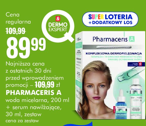 Zestaw w pudełku: woda micelarna 200 ml + serum nawilżające 30 ml Pharmaceris a promocja w Super-Pharm