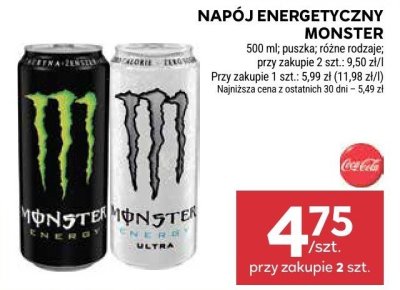 Napój energetyczny Monster promocja w Stokrotka