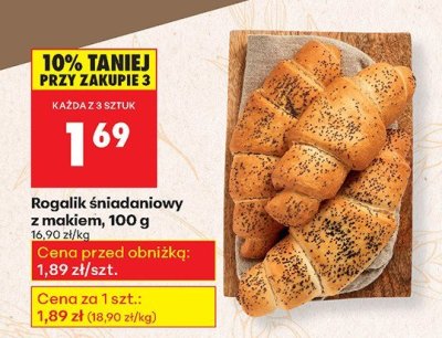 Rogalik śniadaniowy z makiem, 100 g promocja w Biedronka