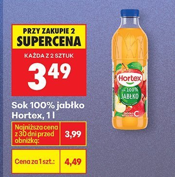 Sok 100% jabłko Hortex, 1 l promocja w Biedronka