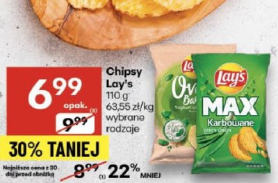 Chipsy Lay's wybrane rodzaje promocja w Delikatesy Centrum