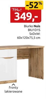 Biurko Nuis BIU1D1S promocja w Black Red White