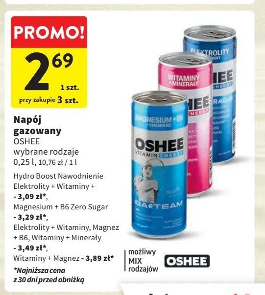 Napój magnez + wit b6 + wit b5 Oshee vitamin zero promocja