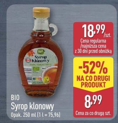 Syrop klonowy BIO promocja w Aldi